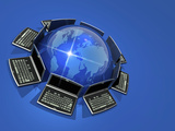 Conceptual Illustration of Internet Communication Worldwide