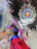 Abstract Motion View of Colorfully Dressed Native American Indian Dance  Montana