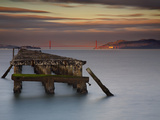 The Old and Weathered Berkeley Pier with Alcatraz Island and the Golden Gate Bridge