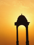 Tower Near the India Gate Silhouetted at Sunset  New Delhi  India