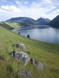 Wallowa Lake Hemmed in by a Glacial Moraine and with Glacially Transported Granitic Boulders