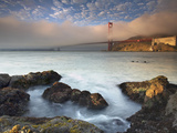 A Fog Bank Enveloping the Golden Gate Bridge  San Francisco  California  USA