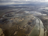 Meander Bend in River on Sacramento Delta  Northern California