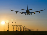 Boeing 747 Landing at Sunset  Vancouver  British Columbia  Canada