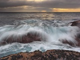 Winter Storm Waves Battering the Rocky Coast Near Monterey  Central California  USA