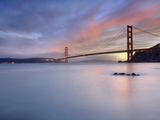 Sunset Behind the Golden Gate Bridge  San Francisco  California  USA