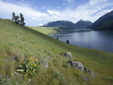 Wallowa Lake Hemmed in by a Glacial Moraine and with Glacially Transported Granitic Boulders