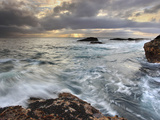 Winter Storm Waves Battering the Rocky Coast Near Monterey  Central California  USA