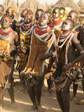 Members of the Karo Tribe During a Dance Ceremony  Omo River Valley  Ethiopia
