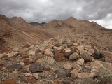 Rounded and Multicolored Boulders and Gravel Eroded from Nearby Mountains  Mojave Desert