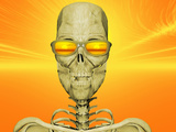 Illustration of Skeleton Enjoying the Sunset