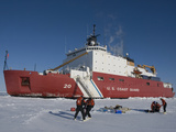 Scientists from the Uscg Icebreaker Healy  Wagb-20  Measuring Ice Thickness