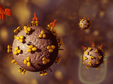 Biomedical Illustration of Antibodies Attacking an Hiv Virus
