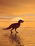 Illustration of a Tyrannosaurus Rex Dinosaur and the Cretaceous Period