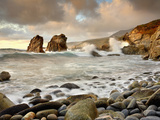 High Surf Pounding the Rocky Coast after a Storm Cleared South of Monterey  California  USA