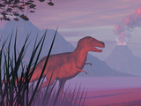 Illustration of a Tyrannosaurus Rex Dinosaur and the Cretaceous Period