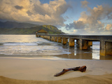 Morning Clouds over the Hanalei Pier  Kauai  Hawaii  USA