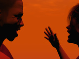 Illustration of a Couple Talking and Laughing