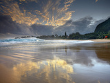 Kee Beach on Kauai's North Shore Is a Popular Place to Watch the Sunset  Hawaii  USA