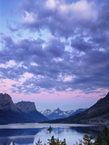 Clouds Above Lake Saint Mary  Glacier National Park Just before Dawn  Montana  USA