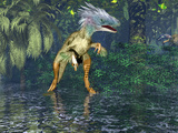 Painting of Utahraptor Dinosaur (Utahraptor Ostrommaysi)