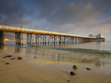 The Malibu Pier and the Santa Monica Mountains in the Distance  California  USA