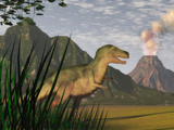 Illustration of a Tyrannosaurus Rex Dinosaur and the Cretaceous Period