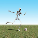 Skeleton Playing Soccer