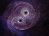 Artistic Concept of Two Black Holes Circling Each Other before Merging