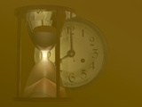 Hourglass and a Clock