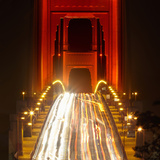 Nightime Traffic on the Golden Gate Bridge  San Francisco  California  USA