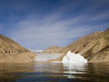 Shrunken Glacier in Inglefield Fjord Near Qaanaaq  Greenland