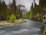 The Merced River with the Large Granite Monolith of El Capitan Looming in the Distance