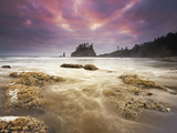 Sunset Light on Second Beach  Olympic National Park  Washington  USA