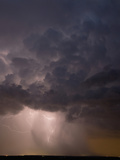 Lightning Illuminates a Small But Intense Thunderstorm Producing Torrential Rain  Hail