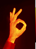 Thermogram of an Ok Hand Signal