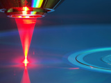 Red Laser Reading or Writing a Dvd Disc