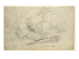 Boulders in Woodland  1800 (Pencil on Paper)