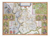 Lancashire in 1610  from John Speed's 'Theatre of the Empire of Great Britaine'  First Edition