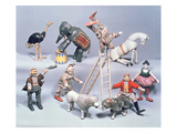 Humpty Dumpty Circus Acrobats and Menagerie C1900 (Wood and Paier Mache)