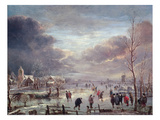 Landscape in Winter (Oil on Canvas)