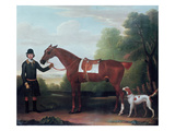 Lord Portman's 'snap' Held by Groom with Dog