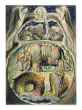 Behemoth and Leviathan  after William Blake (1757-1827) (Pen and Ink and W/C on Paper)