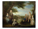 John and Elizabeth Jeffreys and their Children  1730 (Oil on Canvas)