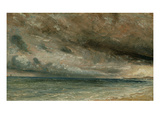 The Coast at Brighton - Stormy Evening  C1828 (Oil on Paper Laid on Canvas)