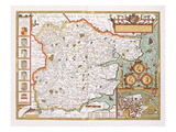 Essex  Engraved by Jodocus Hondius (1563-1612) from John Speed's Theatre of the Empire