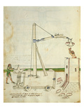 Design for a Crane for Use in Construction of a Tower  Illustration from 'De Machinis'