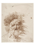 King Lear in the Storm (Pen and Bistre Ink on Paper)