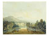 Villa Salviati on the Arno  C1796-97 (W/C on Pencil on Paper Laid on Mount)
