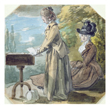 Lady Francis Scott and Lady Elliot  C1770 (W/C over Graphite on Laid Paper)